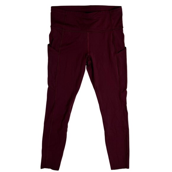 Lululemon Fast & Free High Rise w/Pockets Maroon/Burgundy Leggings Size 8 - Picture 1 of 5